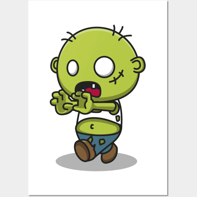 cute zombie Wall Art by fflat hds